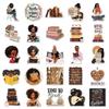 50 Reading Girl Bookworm Retro Stickers - Waterproof Decorative Journal Stickers