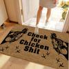 Chicken Shit" Doormat-Humorous Welcome Mat with Rooster Pattern, Polyester, Machine Washable, Front Door Mat, Chicken Decoration