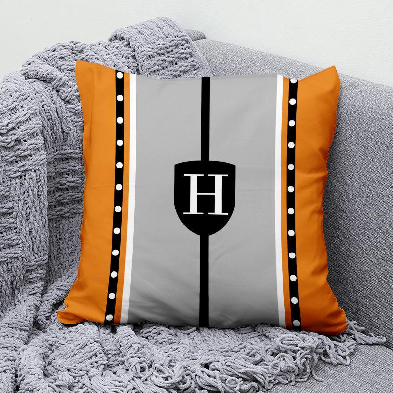Light Luxury Orange Geometric Pillow High-end Home Living Room Sofa Office Seat Cushion Core Pillow Cover