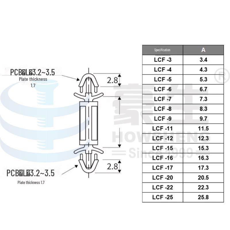 Aircraft-Type Nylon Circuit Board Spacer - Double-Headed Isolation Support Column with Buckle