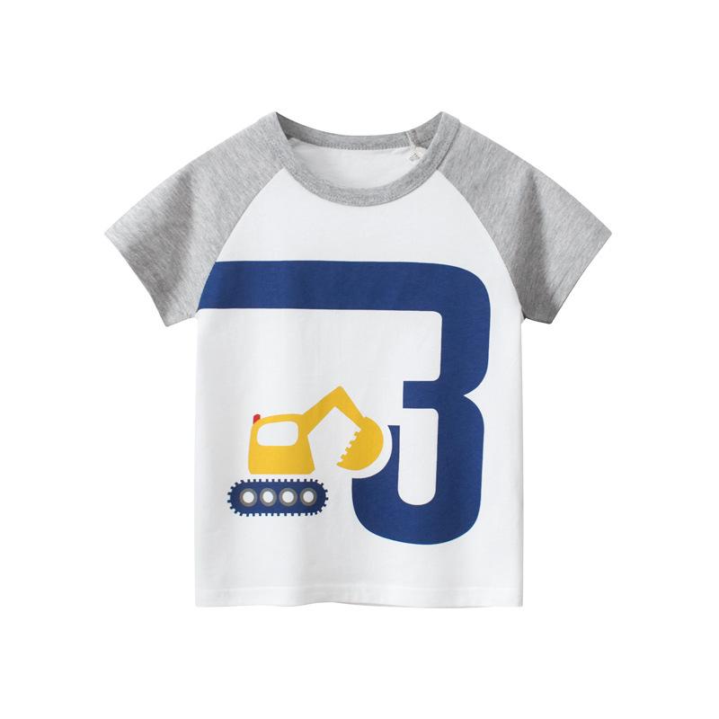 

27kids 2025 Летняя футболка с коротким рукавом для мальчиков и малышей 90cm