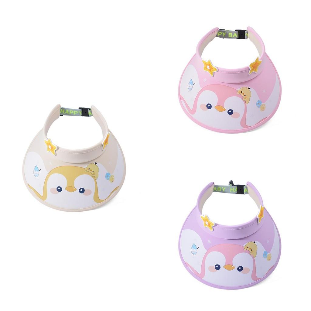 Niedlicher Kinder-Sonnenhut mit breiter Krempe und Pinguin-Cartoon für Jungen und Mädchen im Sommer