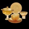 Amber Dot 9-Piece Glass Dinnerware Set