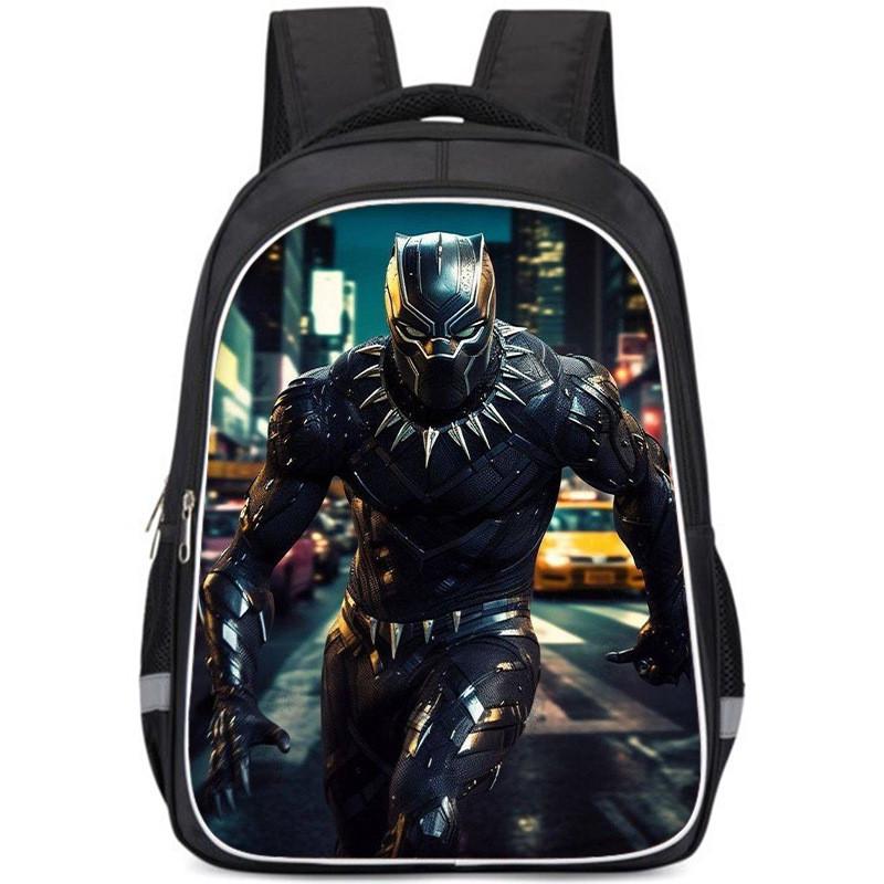 Large Capacity Lightweight Black Panther Kids Backpack For Boys And Girls School Use