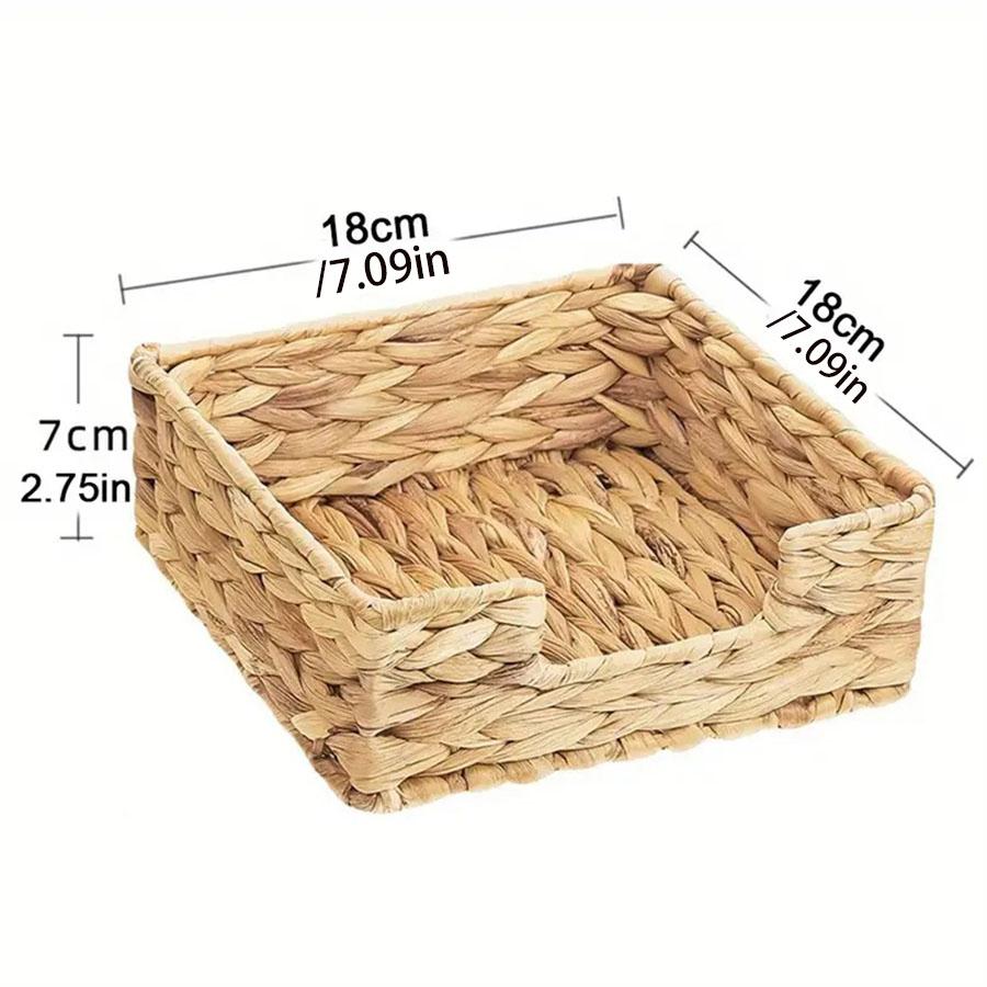 Handgeflochtene Seegras-Taschentuchbox-Hülle, Natürlicher Weiden-Serviettenhalter für Wohnzimmer, Schlafzimmer, Badezimmer,