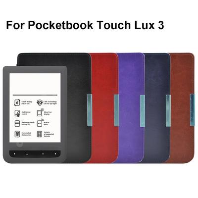 6 Inch E-Reader Case Shockproof Back Cover Folio Cover for Pocketbook Touch Lux 3 2/Basic 3 2
