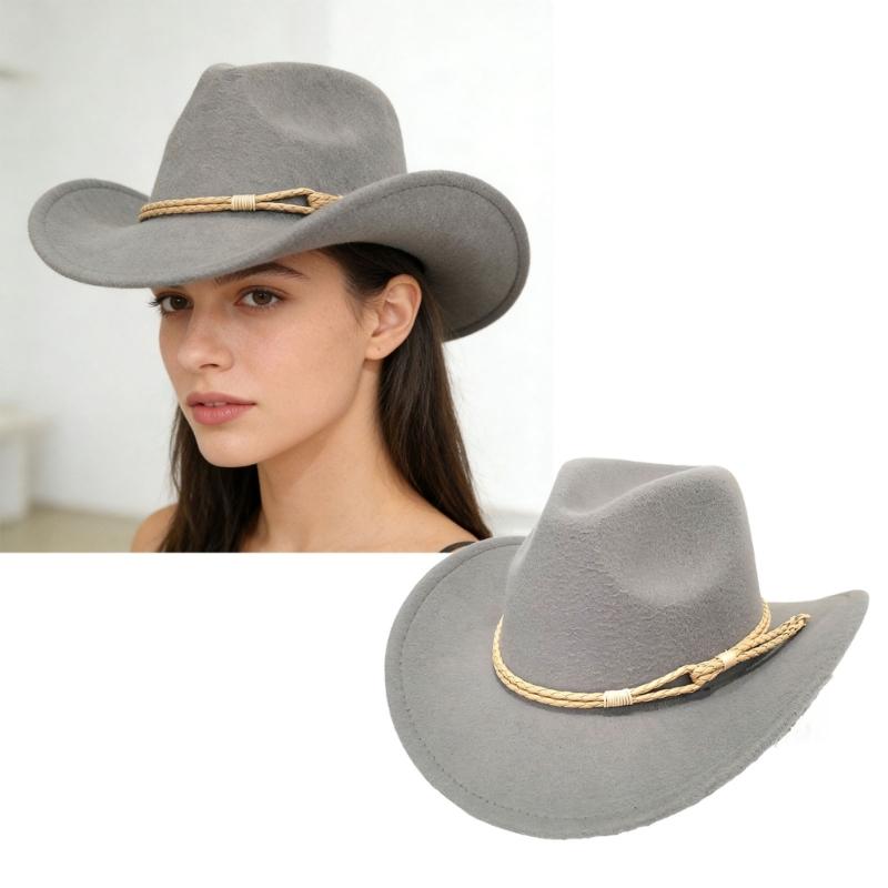 Cappelli da Cowboy Occidentali Classici Stile Unisex Elegante Per Attività All'Aperto e Abbigliamento Casual Fibra di Poliestere