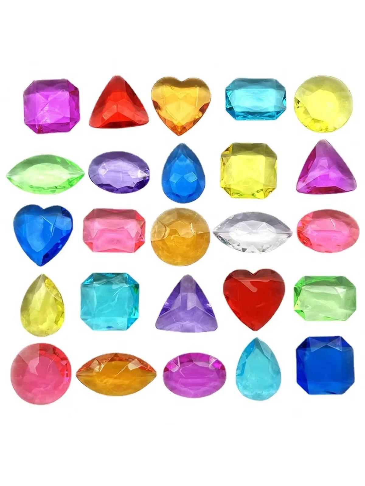 

100 шт. Сделай сам Пиратский клад Драгоценные камни Игрушки Поддельные Акриловые Блестящие Драгоценные камни Бриллианты Игрушки Разноцветные Пляжные Драгоценные камни Пиратские Ювелирные Изделия Игрушки