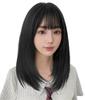 ORSUNCER Black Full Fluffy Small Heat Easy To Wear Wig, Semi-Long Hair, Wig, Black, Long, Crossdressing, Cute, Bangs, Cosplay, Face, Resistant,
