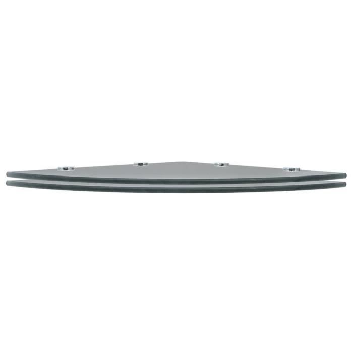 VidaXL Étagères d'angle 2 pcs et supports chromés Verre Noir 45x45 cm