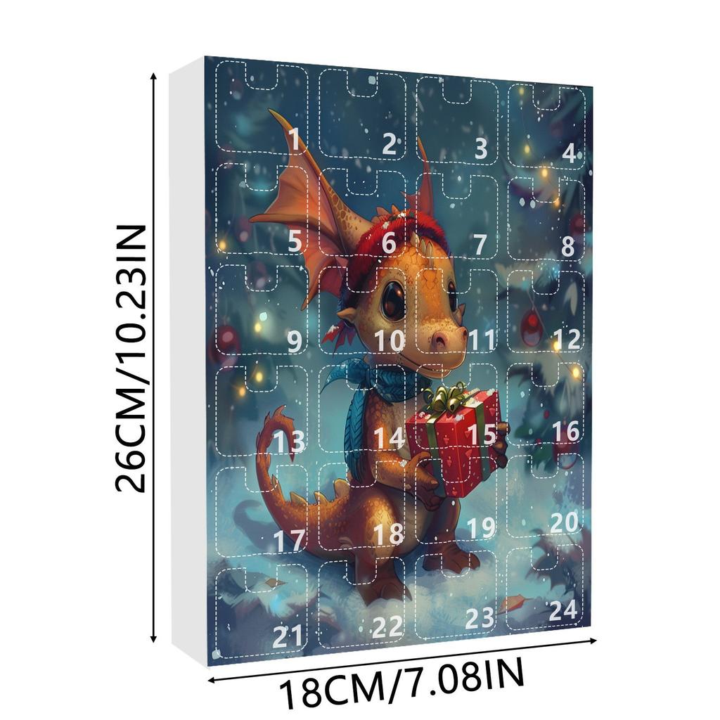 24 Pieces Per Set of Christmas Blind Box Acrylic Dragon Pendants, Christmas Arrival Calendar Blind Box Christmas Tree Pendants