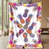 Tropical Pineapple Fantasy Theme Blanket Lightweight Warm Flannel Blanket Decorative Throw Blanket for Home Decoration