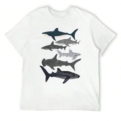 Haie, Illustration, Kunstdruck, Meeresleben, Tier, Meeresbiologe, Kinder, Jungen, Geschlechtsneutral, Lehrreiches T-Shirt