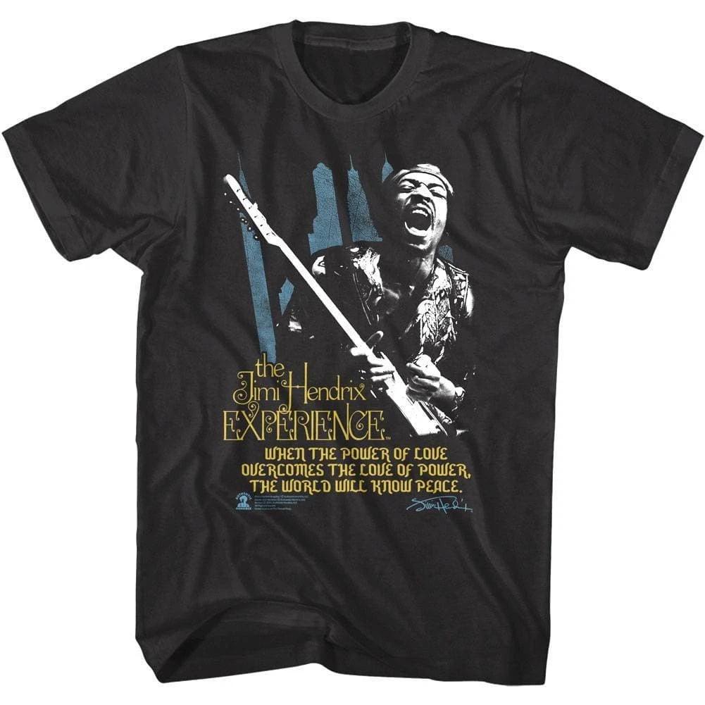 Jimi Hendrix Power of Love Overcomes Men s T Shirt XL