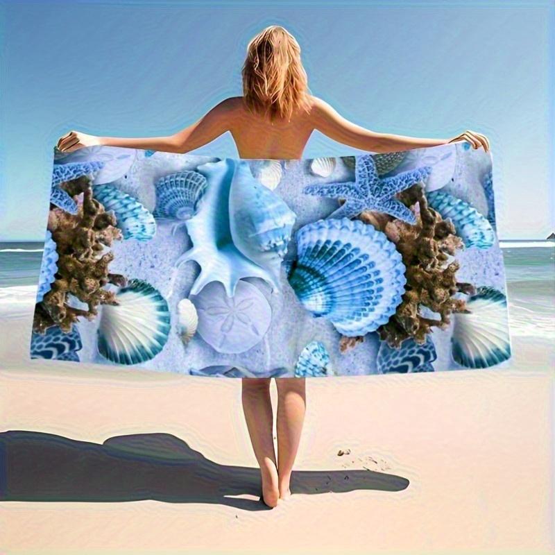 

Tropical Ocean Pattern Beach Towel, Super Soft Water Absorbent Lightweight Quick-Dry for Swimming Camping W40*H60(CM)