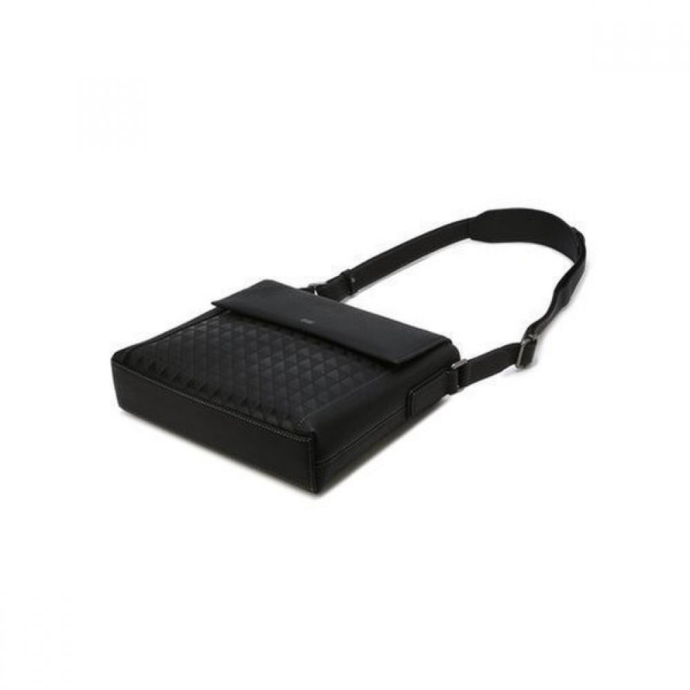 Daks Black Cowhide Crossbody Bag Grid Pattern Dbba3f263bk