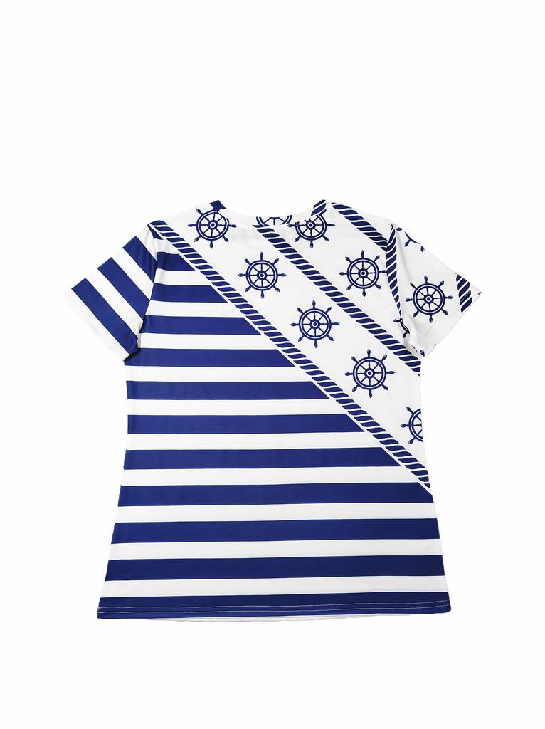 Women's short-sleeved printed T-shirt, digital printing, comfortable fabric