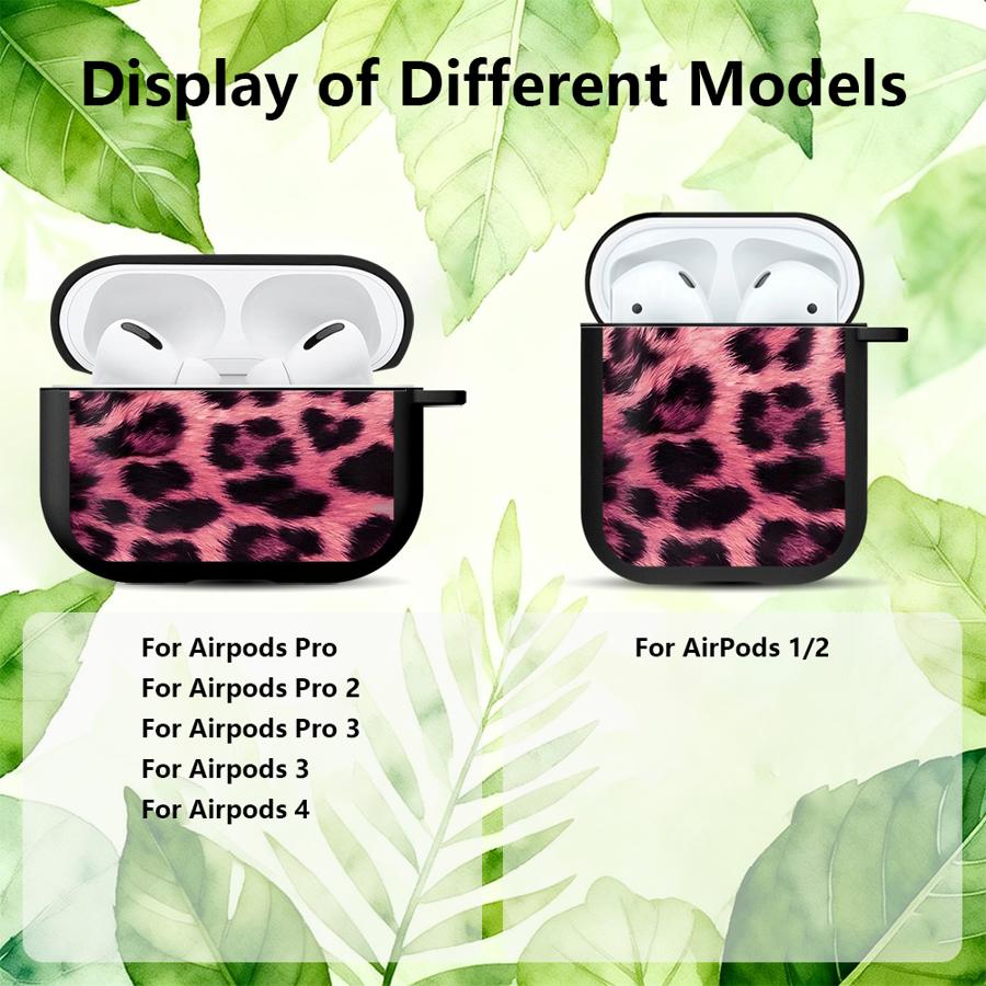 Earphone Cases Cover Case For Airpods 2 3 Pro3 1 4 Pro Pro2 Pink Leopard Print