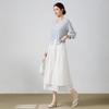 Demana Cotton Poplin Lace Midi A-line Skirt