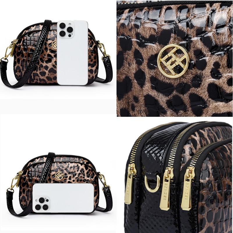 Nová leopardí tisk PU kůže Dámská kabelka Módní Dámské Crossbody Messenger Tašky Vysoce kvalitní Dámská taška přes rameno pro volný čas
