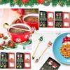 20Sets Christmas Spoon Set Cute Christmas Gift Cutlery Two Sets Father Christmas Doll Dessert Spoon Cutlery Set Christmas