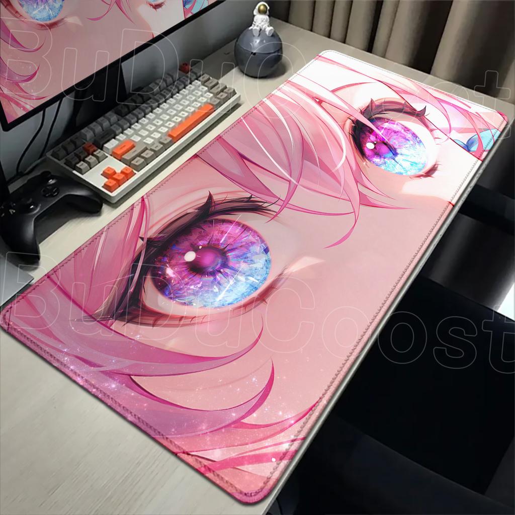 Cute anime game mouse pad Honkai Star Rail March 7th Girl Pink mousepad Non-slip Desk Mat desk organizers and trays 900 x 400MM