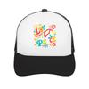Groovy Rainbow Peace Bloom Typograph Mesh Baseball Cap Casual Hat Outdoor For Womens Unisex FeUnisex
