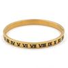 New Brand Luxury Enamel Stainless Steel Roman Numeral Bangles for Women Titanium Steel Jewelry Accessories Lucky Gift