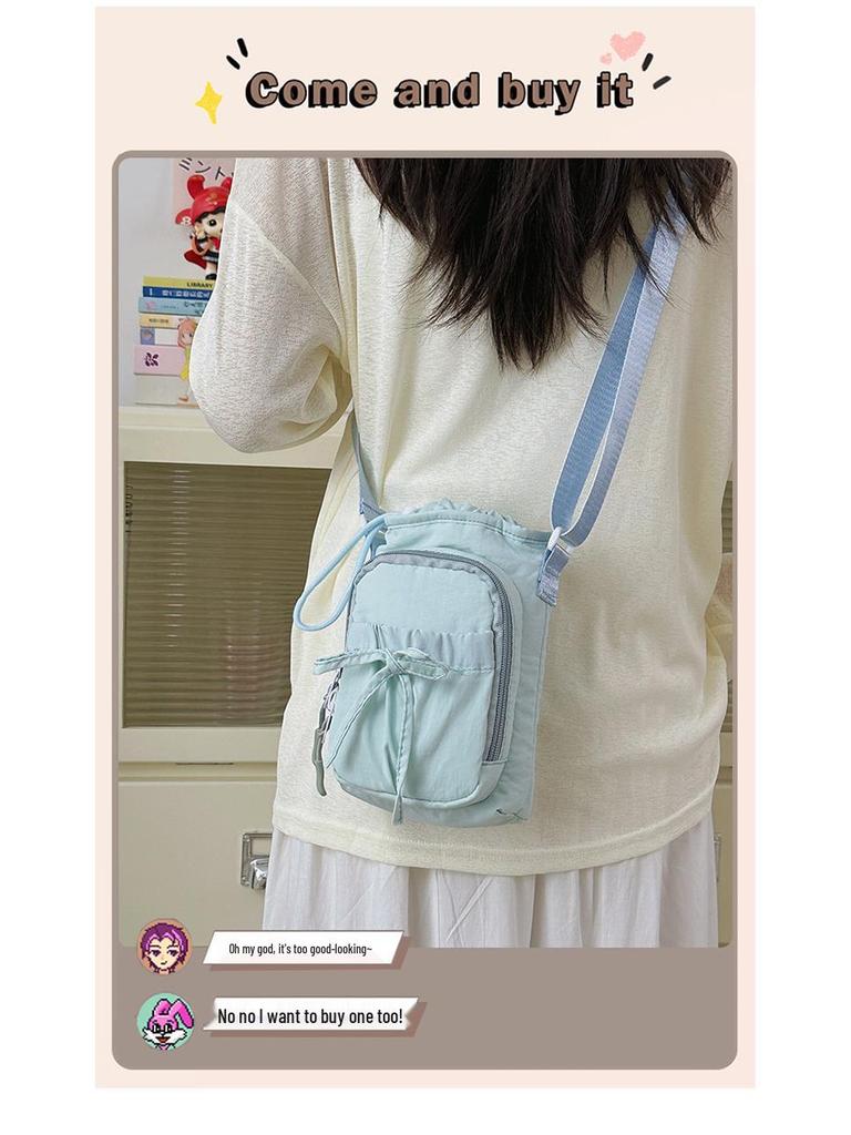 Damen Schleife Mehrfach-Taschen Schulter-Umhängetasche mit großer Kapazität