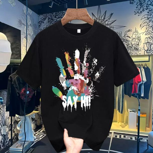 Sommer Herren T-Shirt Hals Grafik T-Shirt Täglich Lässig Unisex Kurzarm T-Shirt, Weiche Baumwolle Leichtes Rundhals Oberteil