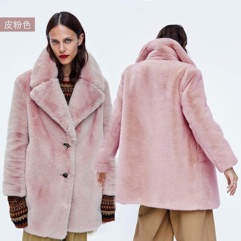 Imitation fur coat women's long new imitation Rex rabbit hair loose plush coat