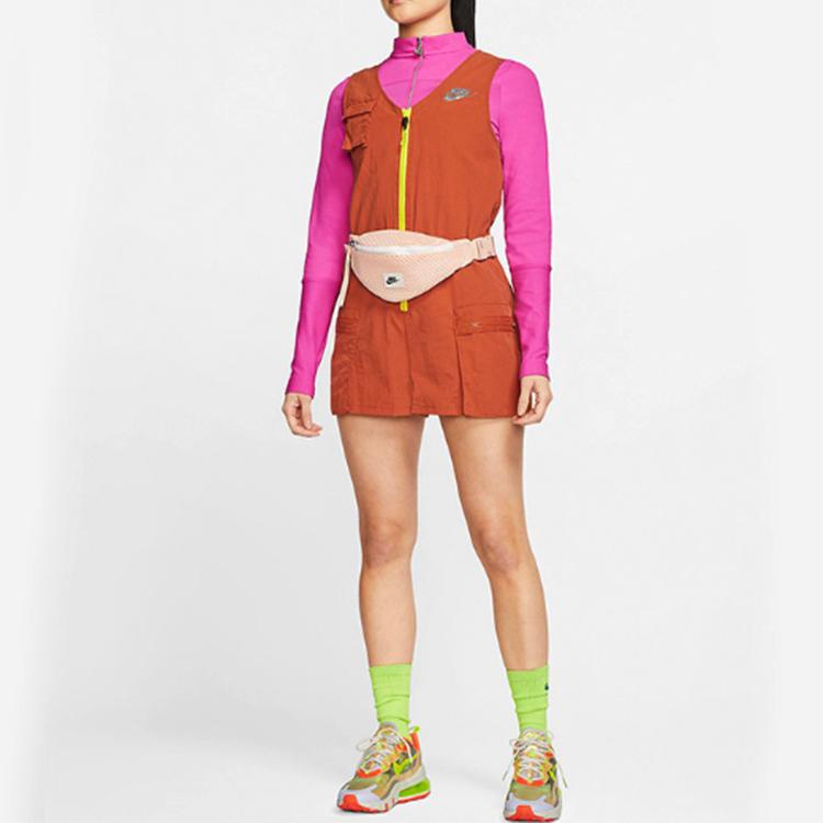 Nike Odzież sportowa Kombinezon damski w jednolitym kolorze z dekoltem w serek Pustynny pomarańczowy CJ2292-802