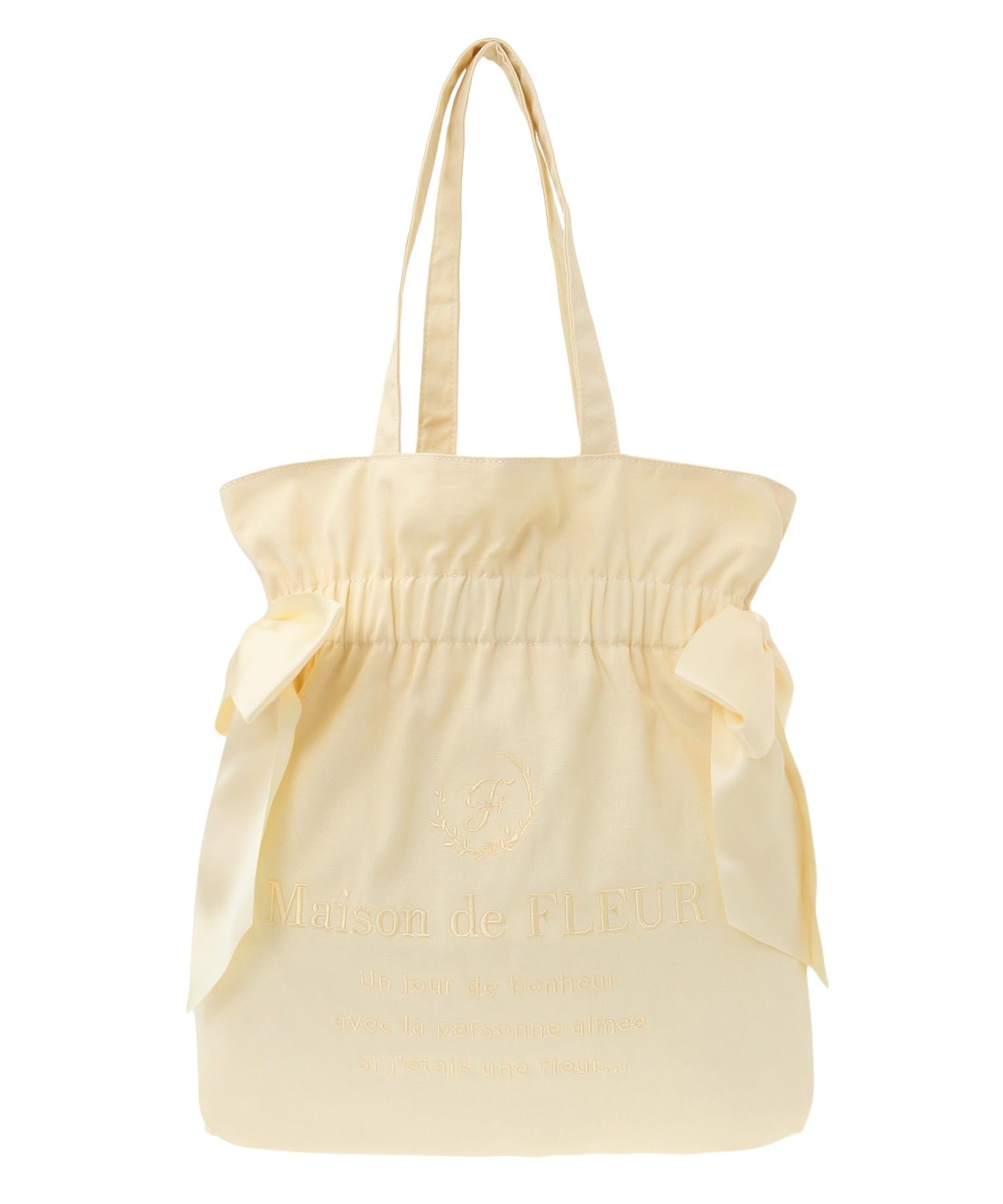 

de EC canvas double ribbon tote bag for yellow [Maison Fleur] Bag, exclusive, women, 8S43F0J2200,
