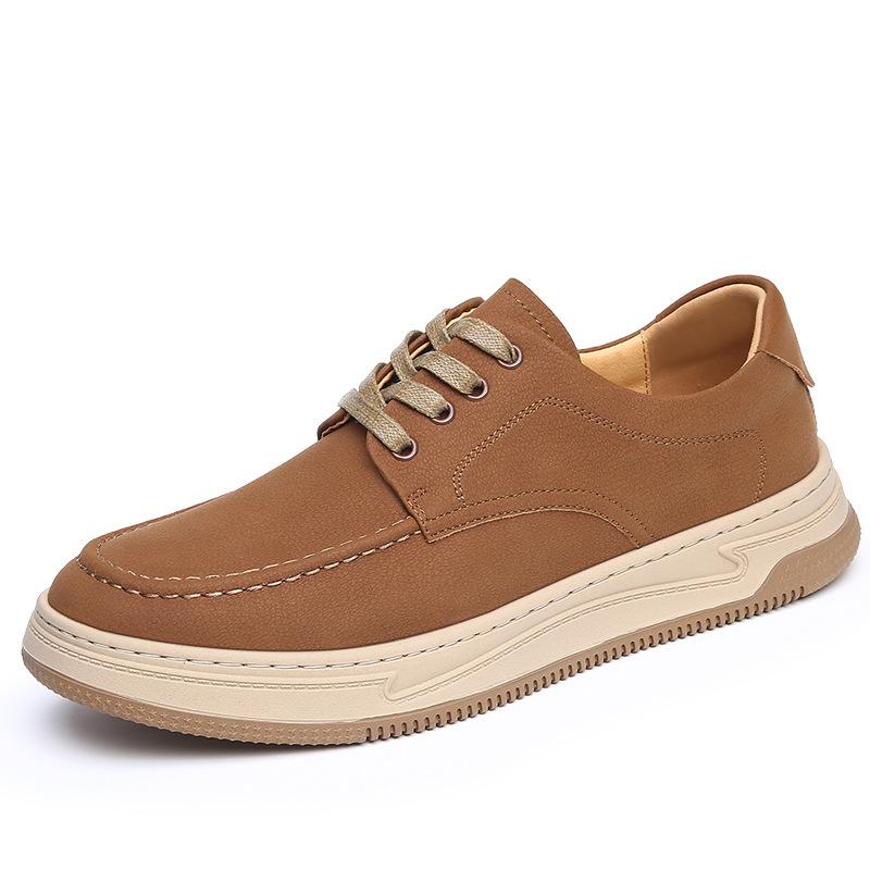 2025 autumn new men's shoes comfortable and breathable versatile casual leather shoes men's leather British fashion retro board shoes