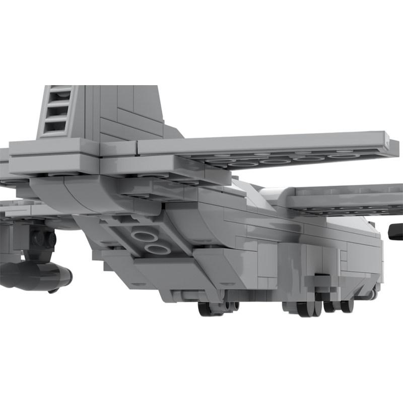 MOC-32872 C-130 Maßstab 1:125 Transportflugzeug Modellbausteine Kriegsausrüstung Modulare Technologie Geschenk Feiertag Zusammenbau Spielzeug