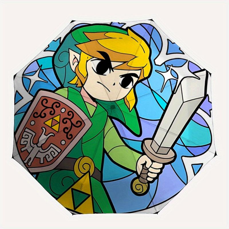 

1pc Legend of Zelda Automatic Umbrella Durable Iron Frame & Plastic Handle, Gift for Men & Women, Sturdy Construction, Playful Design yy250826108