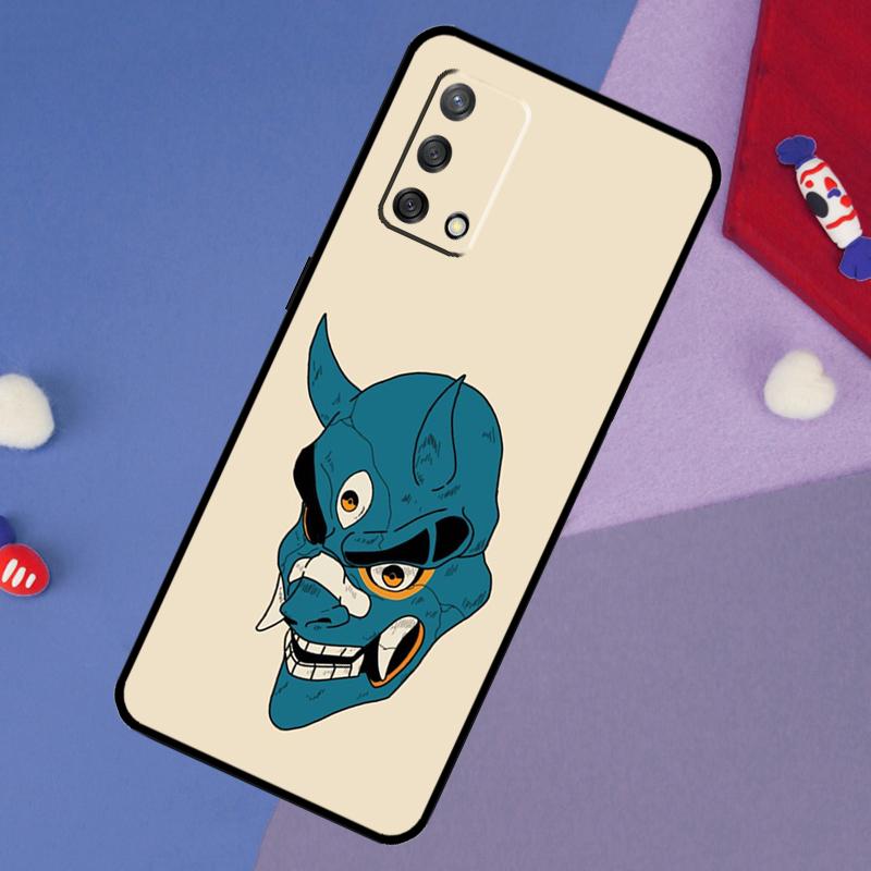 Japanese Oni Hannya Demon Mask Case For Oppo A5 Pro A6 A57 A17 A78 A54 A74 A94 A76 A16 A96 A18 A40 A60 A80 A38 A58 A98 A15