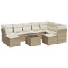 VidaXL Garden Lounge Set with Cushions 10 Pcs Beige Braided Resin 3218578