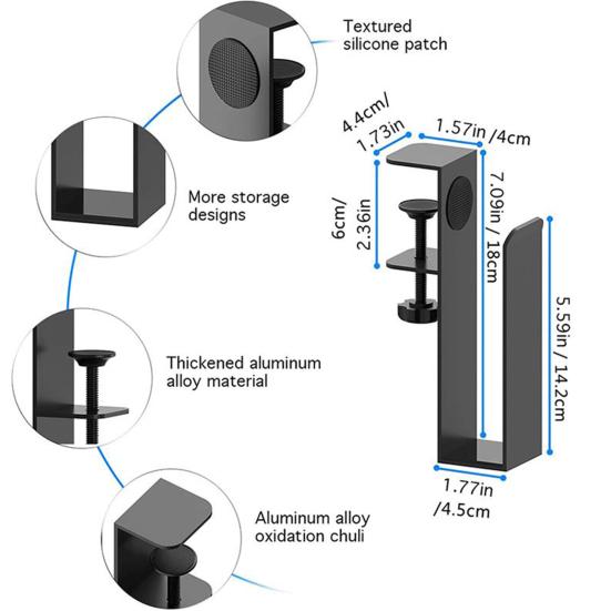 2Pcs Einstellbare Schreibtisch Seite Laptop Montieren Lagerung Organizer Starke Last-lager Metall Hängen