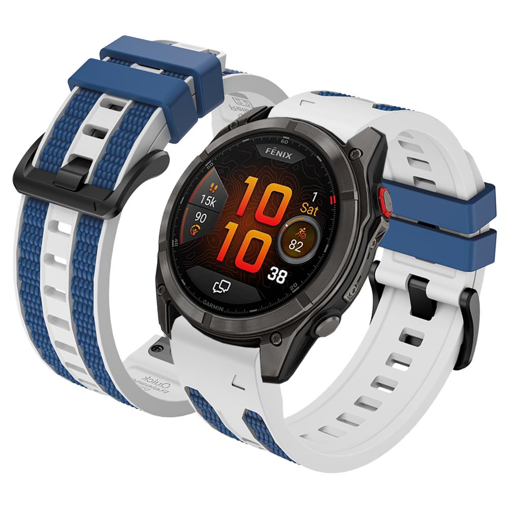 QuickFit 22mm 26mm Two-tone Sports Silicone Watch Band For Garmin Fenix 8 Pro 51mm 47mm E 7 7X 6 6X/Epix Gen 2 Strap Bracelet