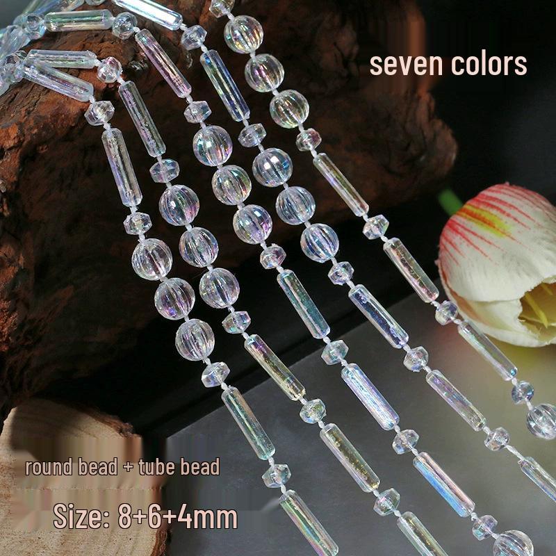 Earth Toned Acrylic Bead String: 8+4mm Beads for Wedding, Christmas Tree Decor & DIY Jewelry