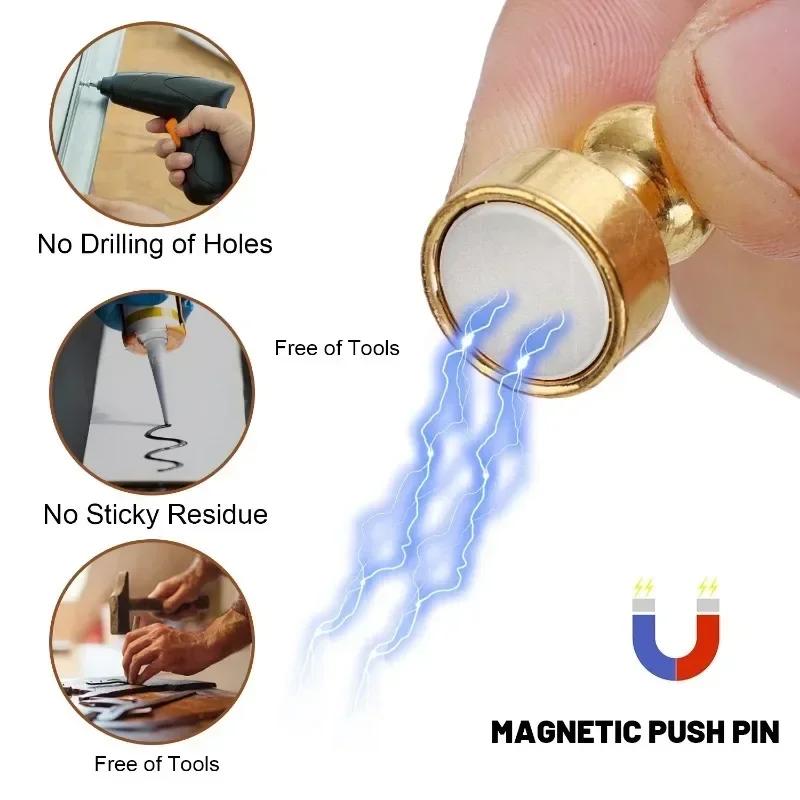 50/1Pcs Metal Magnetic Pins Neodymium Magnetic Thumbtacks for Whiteboard Cone Strong Magnets Fridge Pushpin Home Storage Tools