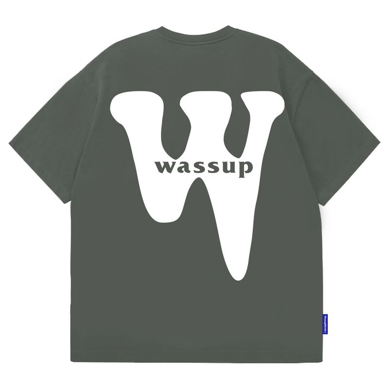 Wassup Heods Short-Sleeved T-Shirt with Round Neck, Summer Trendy Printed Pure Cotton Heavyweight American Casual Loose Fit for Men and Women