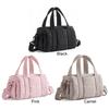 Women Nylon Quilted Duffle Bag with Adjustable Strap Crossbody Bags for Sports Travel