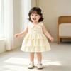 Sweet Fresh Polka Dot Bunny Ear Sleeveless Cotton Princess Dress for Infant Girls Cute Summer Casual Party Outfit