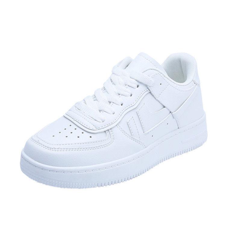 PU Leather Women's White Casual Woman Vulcanize Sneakers Breathable Sport Walking Running Summer Platform Flats Shoe