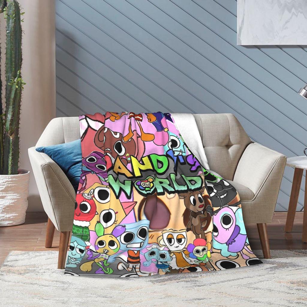 Tecknad Dandy Astros Dandys Värld Spelfilt Multi-storlek Mjuk Luddig Plysch Pläd för Soffa Soffa och Säng