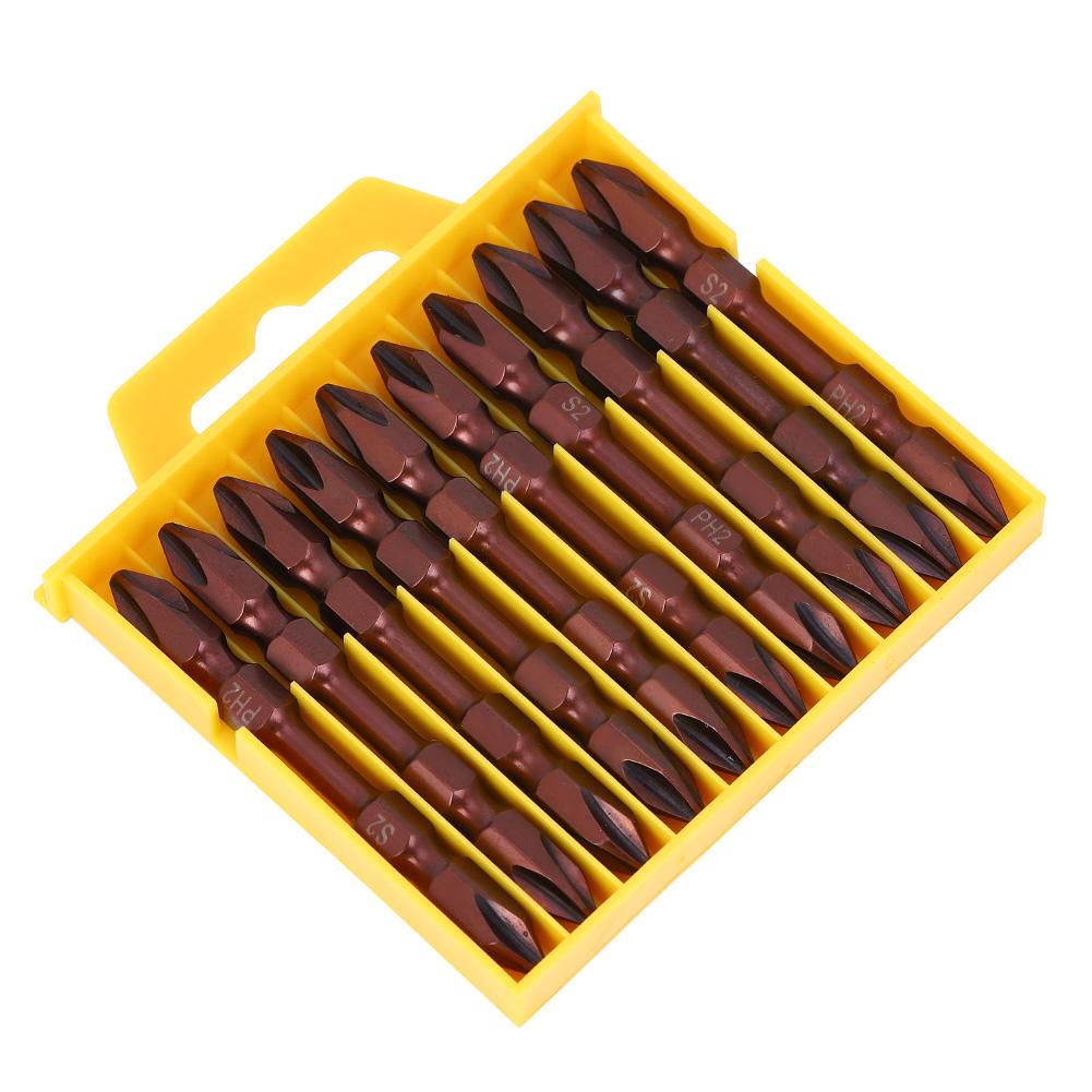 10Pcs Double End   Screwdriver Bit     Alloy Steel Magnetic Hand Tool 65mm