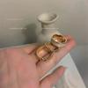 3 unids/set de anillos de Metal redondos de esmalte blanco bohemio, conjuntos de anillos ajustables abiertos con giro geométrico para mujeres y niñas, joyería de boda
