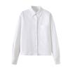 1116 Spring Women's Solid Color Versatile Oxford Spinning Casual Shirt Long Sleeve Bottom Shirt 171718 177681